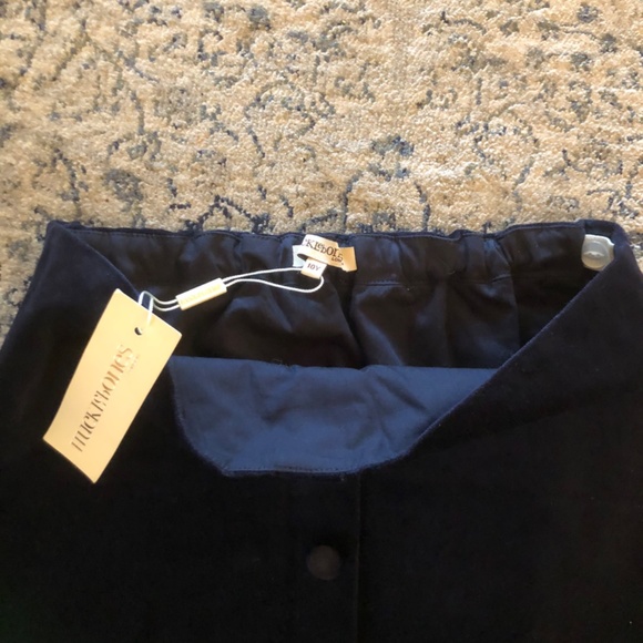 NWT Hucklebones London Design Deep Blue Velvet Skirt with Buttons 10 - Picture 3 of 3